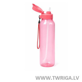 Бутылка AQUAVIBE с соломинкой и ремешком (Pink)
